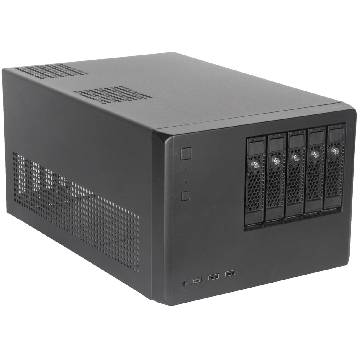 Silverstone sst-cs351 mini tårnhus (sort | 2x USB-A | 1x USB-C)