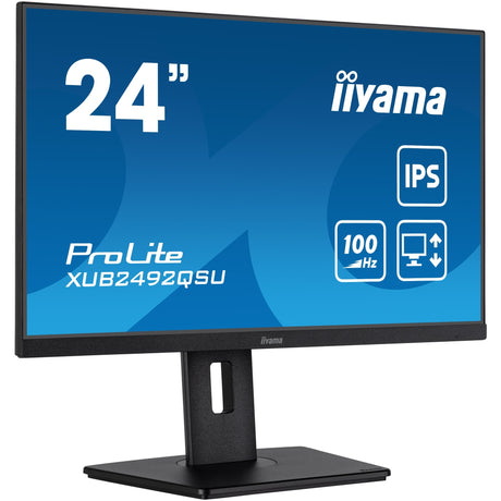 Iiyama prolite xub2492qsu-b1 23.8 skærm (sort (mat), HDMI, skærmport, 3x USB-A, USB-C)