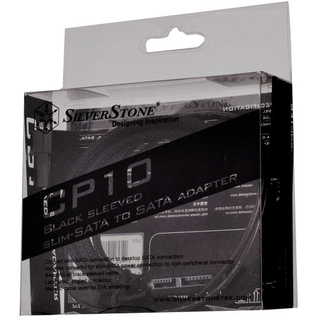 Silverstone slim sata 2-i-1 datakabel + strømadapter (sort, cp10)
