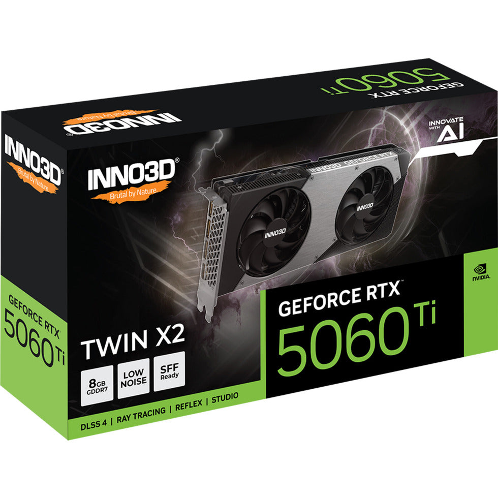 Inno3D GeForce RTX 5060 Ti Twin x2 8GB grafikkort (3x Display Port, 1x HDMI 2.1, DLSS 4)