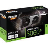 Inno3D GeForce RTX 5060 Ti Twin x2 8GB grafikkort (3x Display Port, 1x HDMI 2.1, DLSS 4)