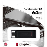 Kingston data traveler 70 64 GB USB-stick (sort, dt70 64 GB, USB-C 3.2 gen 1)