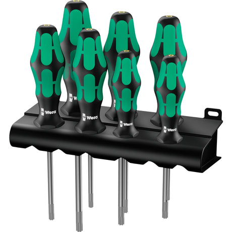 Wera 367 7 Torx HF skruetrækkersæt Kraftform Plus + stativ (sort grøn, 7-delt)