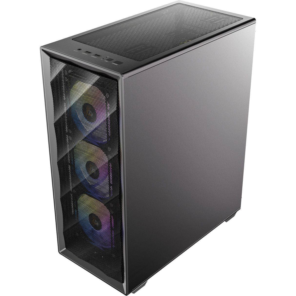 Antec ax85 argb midi tårnhus (sort | 2x usb-a | hærdet glas)