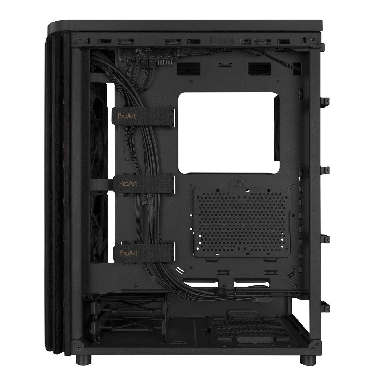 Asus proart pa401 wood edition - metalpanel midi tårnhus (sort | 2x USB-A | 1x USB-C)