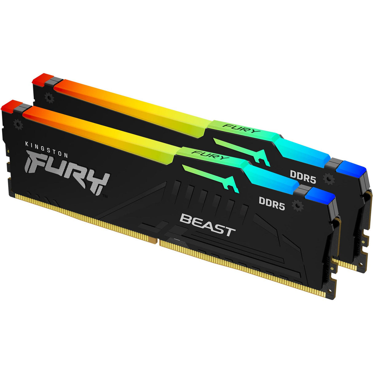 Kingston Fury Beast RGB 64 GB DDR5-5600 (2x 32 GB) RAM (sort, KF556C40BB2AK2-64, XMP 3.0, Expo)