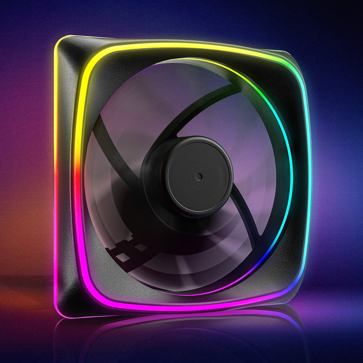 Sharkoon shark lights rgb pwm case ventilator (sort, 120 x 120 x 25 mm)