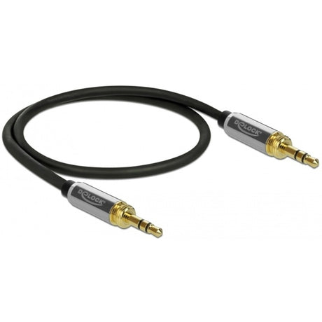 Delock stereokabel 3,5 mm 3 ben stik > 3,5 mm 3 ben stik (sort, 0,5 meter)