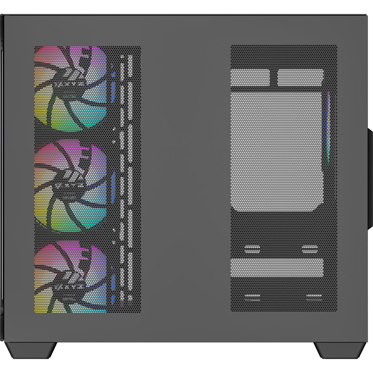 Xyz pc gear tesseract x midi tårnhus (sort | 2x USB-A | 1x USB-C | hærdet glas)