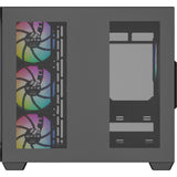 Xyz pc gear tesseract x midi tårnhus (sort | 2x USB-A | 1x USB-C | hærdet glas)