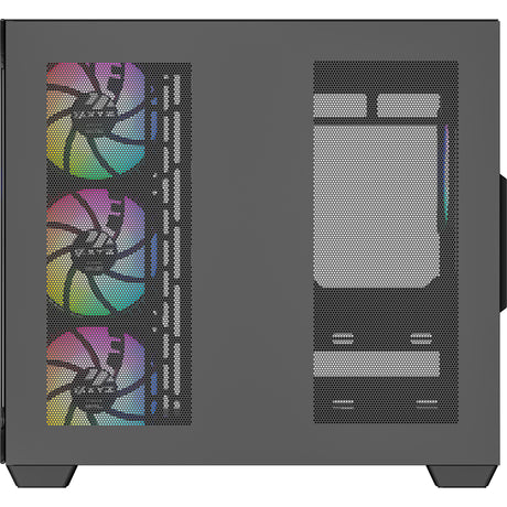 Xyz pc gear tesseract x midi tårnhus (sort | 2x USB-A | 1x USB-C | hærdet glas)