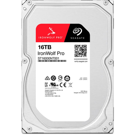 Seagate ironwolf pro 16 TB harddisk (ST16000NT001, SATA 600, 24 7)