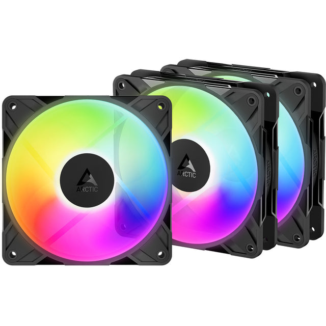 Arctic p12 pro reverse a-rgb case fans (sort, 3 styk, 120 x 120 x 27 mm, pwm)