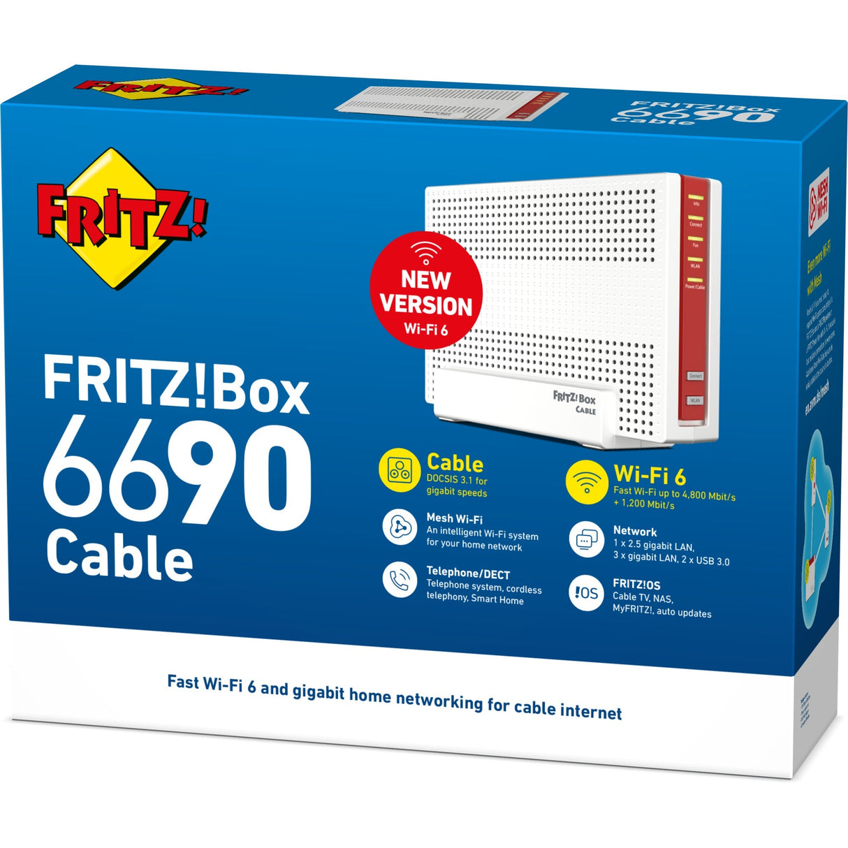 Fritz! box 6690 kabel international router (hvid rød)