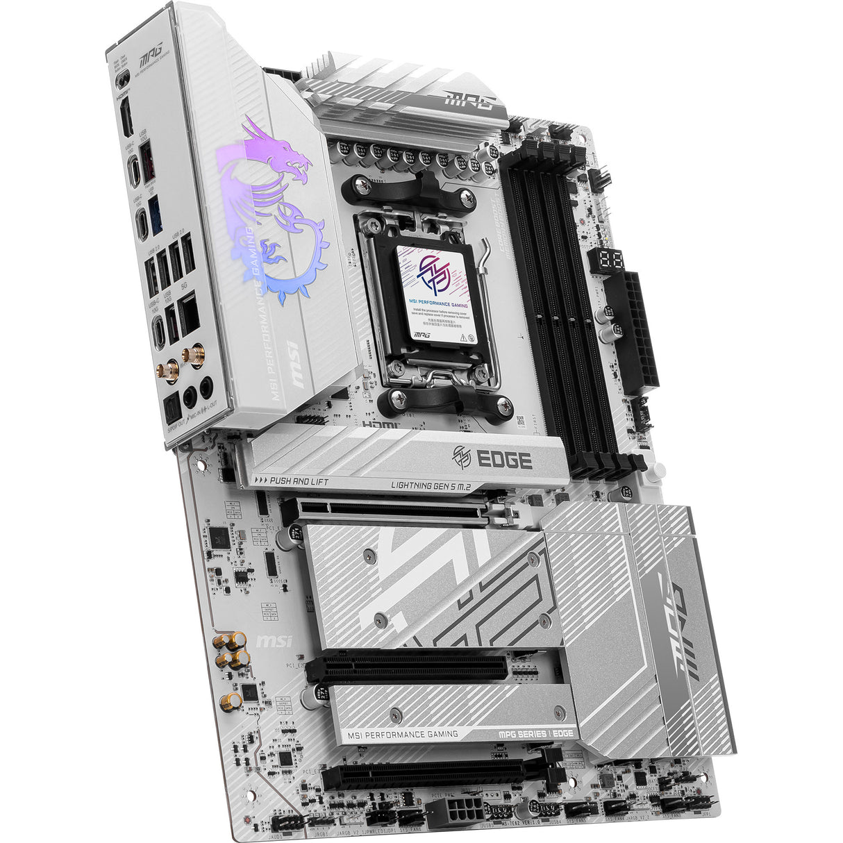 MSI MPG B850 Edge Ti WiFi Socket AM5 bundkort (RAID, 5GB-LAN, WiFi 7, BT, lyd, ATX)