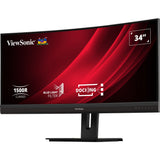 Viewsonic UwQHD Curved Docking Monitor VG3456C 34 Ultrawide (sort (mat), 2x HDMI, 1x Display Port, USB-A, USB-B, USB-C, LAN, Audio)