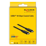 Delock USB4 40 Gbps koaksialt koaksialkabel (sort, 0,8 meter)