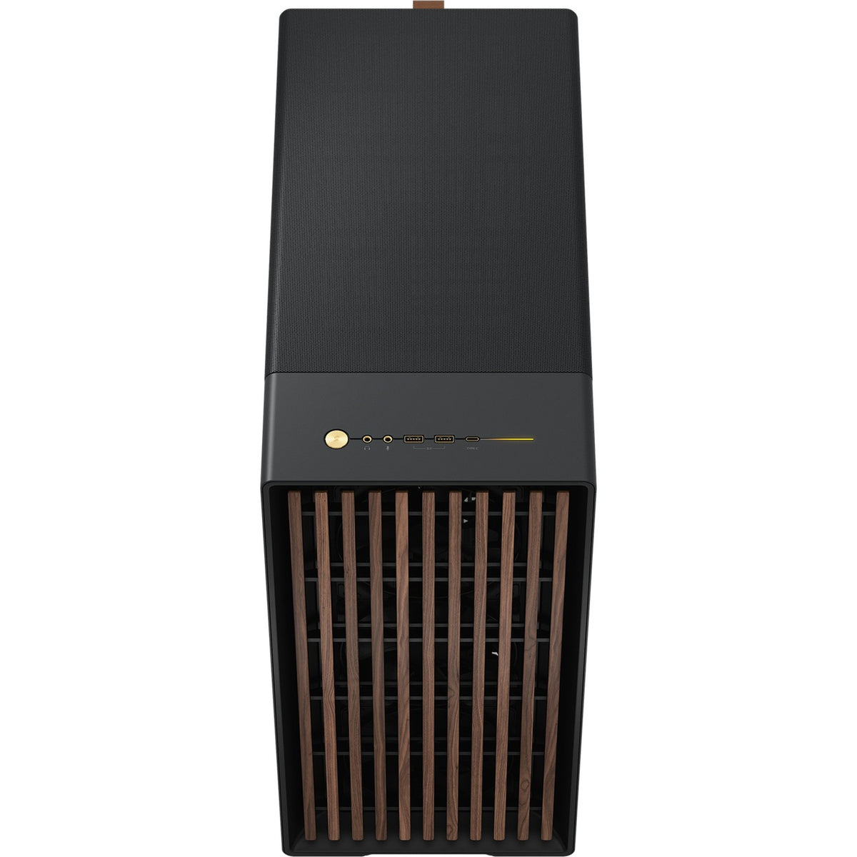 Fractal design nord xl midi tårnhus (sort træfarve | 2x USB-A | 1x USB-C | hærdet glas)