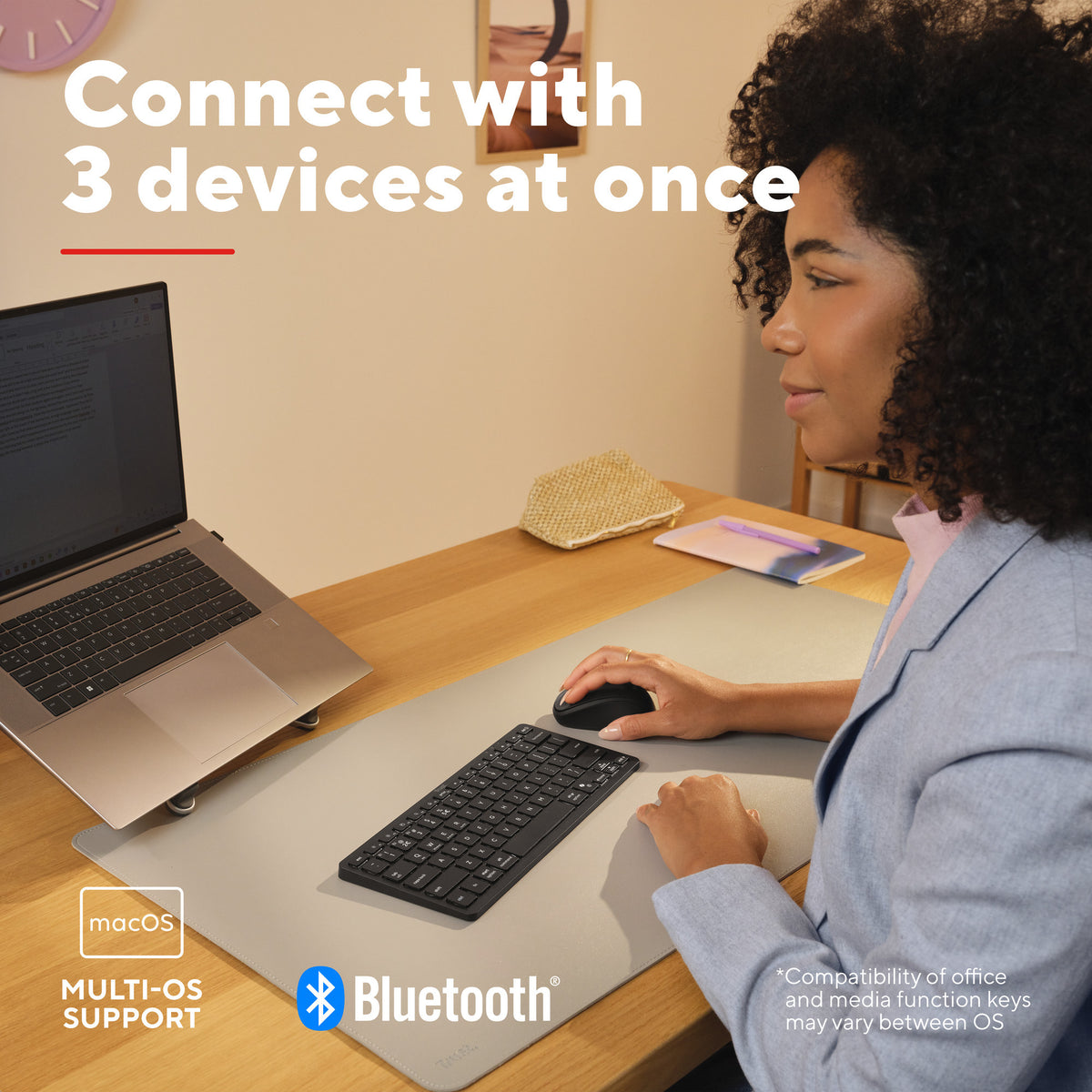 Trust nado ii bluetooth-tastatur (sort, us-layout (qwerty), saksekontakter, 80% (tkl), bluetooth)