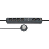 Brennerstuhl eco-line strømskinne komfortafbryder plus el csp 24 6-vejs antracit 1,5 m h05vv-f 3g1,5 2 permanent, 4 omskiftelig ekstern fodkontakt