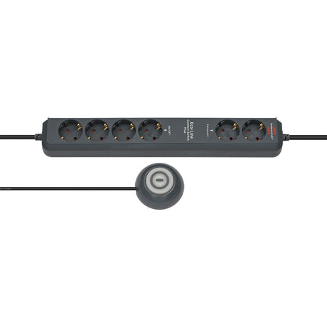 Brennerstuhl eco-line strømskinne komfortafbryder plus el csp 24 6-vejs antracit 1,5 m h05vv-f 3g1,5 2 permanent, 4 omskiftelig ekstern fodkontakt