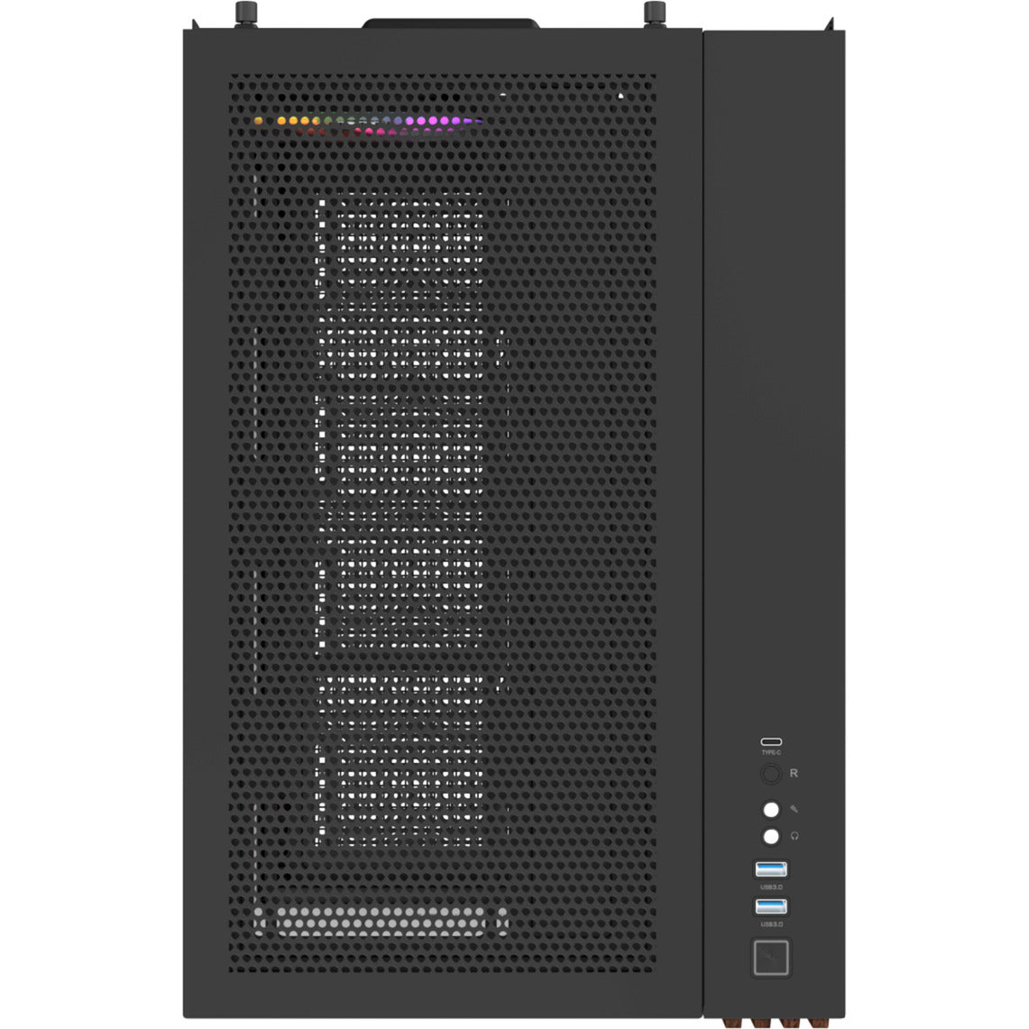 Thermaltake view 380 ws argb midi tårnhus (sort træfarve | 2x USB-A | 1x USB-C | RGB | hærdet glas)