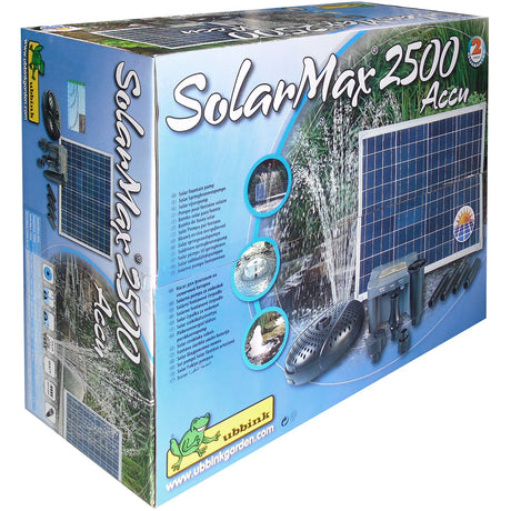 Ubbink solarmax 2500 batteripumpe (sort, inkl. solpanel, pumpe og batteri)