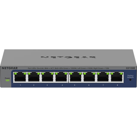 Netgear 8-ports gigabit plus-switch (gs108e-400eus) (grå, ikke-administreret)