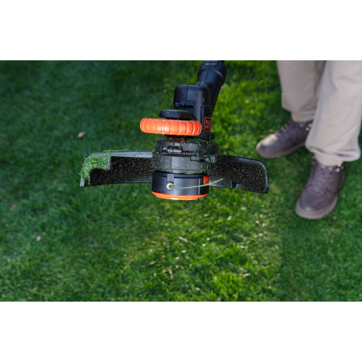 Black+decker 18v afs græstrimmer uden batteri (sort orange, 28 cm, batteri og oplader medfølger ikke)