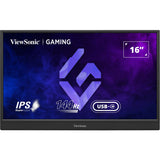 Viewsonic vx1654 bærbar gaming skærm 16 (sort, 1x micro HDMI, USB-C, lyd, 144 Hz)