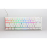 Ducky one 3 klassisk ren hvid mini rgb mekanisk tastatur (hvid, us-layout (qwerty), cherry mx red, 60%, rgb led, double-shot pbt, hot-swappable, quack mekanik)