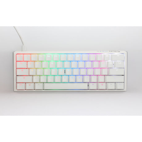 Ducky one 3 klassisk ren hvid mini rgb mekanisk tastatur (hvid, us-layout (qwerty), cherry mx red, 60%, rgb led, double-shot pbt, hot-swappable, quack mekanik)