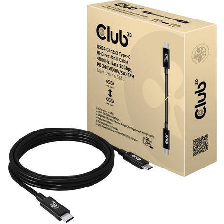 Club 3D USB4-C Gen2x2 tovejskabel (sort, 2 meter)