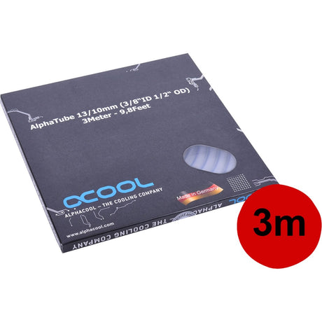 Alphacool alphatube hf 13 10 (3 8 id) - klar, 3 meter slange (gennemsigtig)