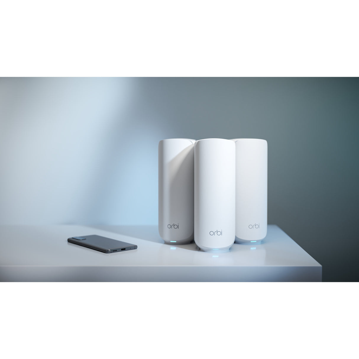 Netgear Orbi 370 WiFi mesh system, dual-band WiFi 7 mesh system, 3 styks mesh router (hvid, 1x Orbi WiFi 7 router (RBE371), 2x Orbi WiFi 7 satellitter (RBE370))