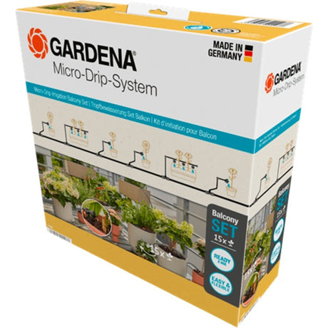 Gardena mikro-drypvandende altansæt (15 planter) drypper (sort grå)