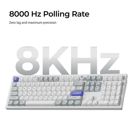 Keychron q6 he 8k magnetisk switch-tastatur (sort, us-layout (qwerty), ultrahurtig lime, 100%, rgb, hot swap, 8k)