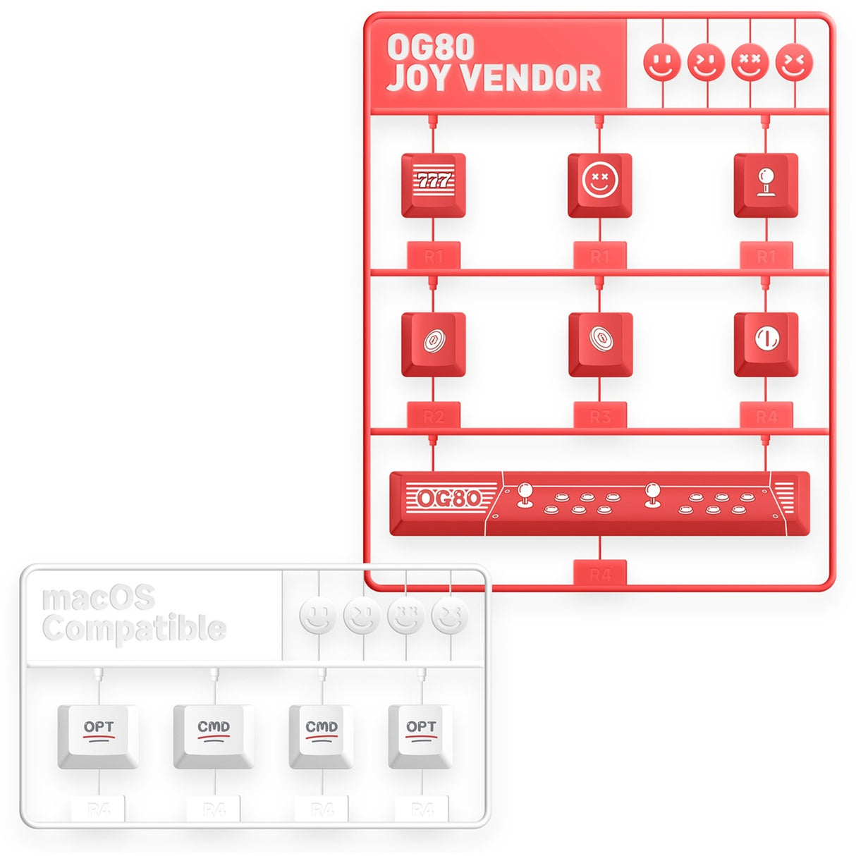 Iqunix og80 joy forhandler trådløst mekanisk tastatur (rød, us-layout (qwerty), iqunix moonstone, 80% (tkl), rgb-lysdioder, hot-swappable, pbt, 2.4ghz | bluetooth 5.1 | usb-c)