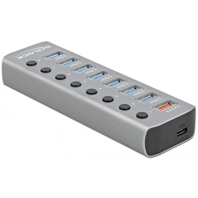 Delock USB 3.2 gen 1 hub med 7 porte USB hub (grå)