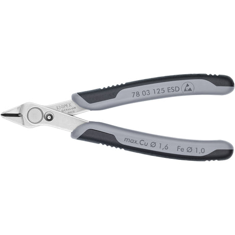 Knipex elektronisk super Knips ESD 78 13 125 ESD elektroniktang (grå)