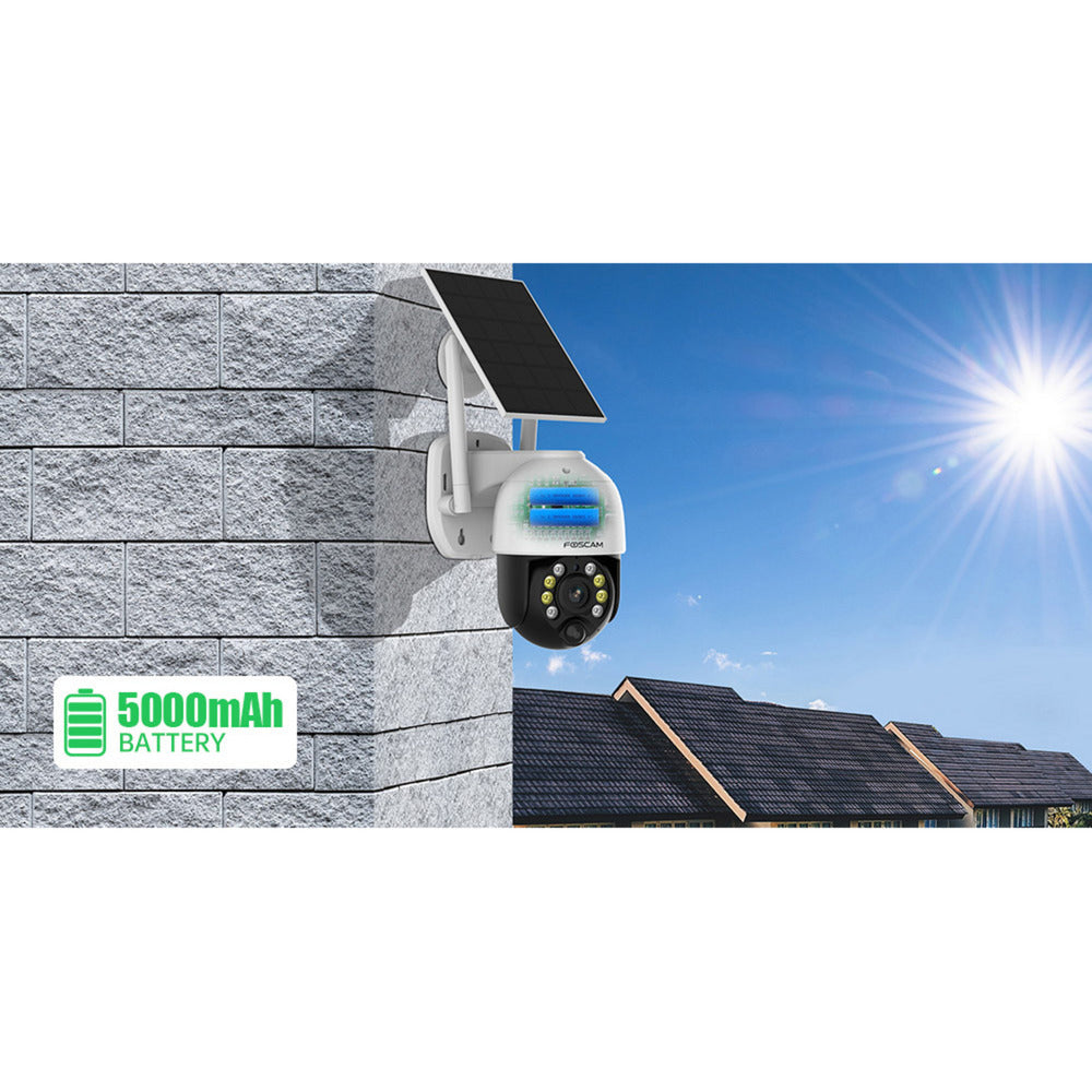 Foscam b4, 100 % trådløst 2k 4mp pan tilt batterikamera (hvid)