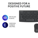 Logitech mk295 lydløst trådløst tastatur og mus combo desktop sæt (sort, us-internationalt layout (qwerty), 100%)