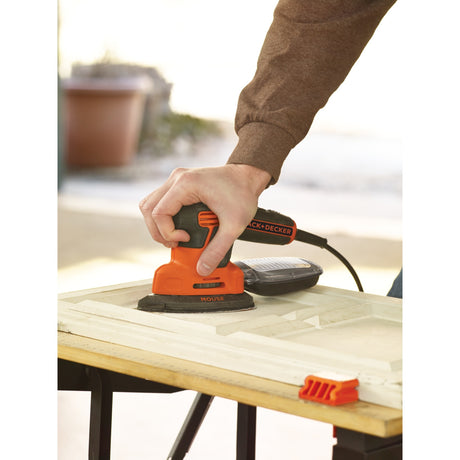 Black+decker 120 watt muse detaljesliber ka2500k-qs deltasliber (orange sort, tilbehør og etui inkluderet)