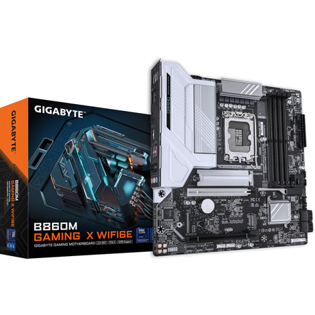Gigabyte B860M Gaming x WiFi 6E Socket 1851 bundkort (RAID, 2,5 GB LAN, WiFi 6E, BT, Lyd, µATX)