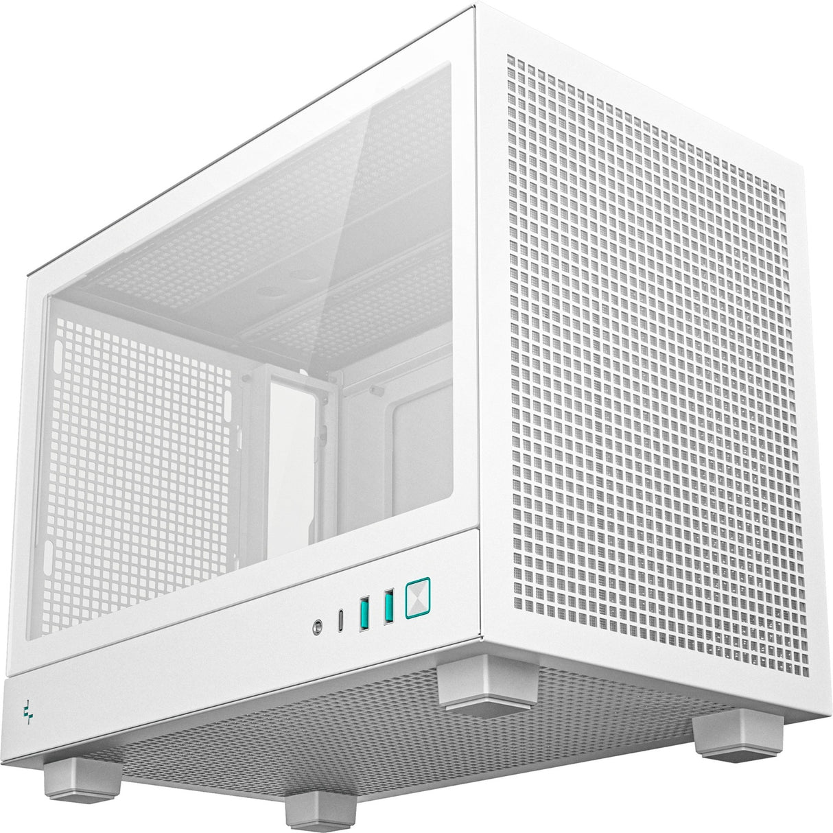 Deepcool ch160 mini tårnhus (hvid | 2x USB-A | 1x USB-C | hærdet glas)