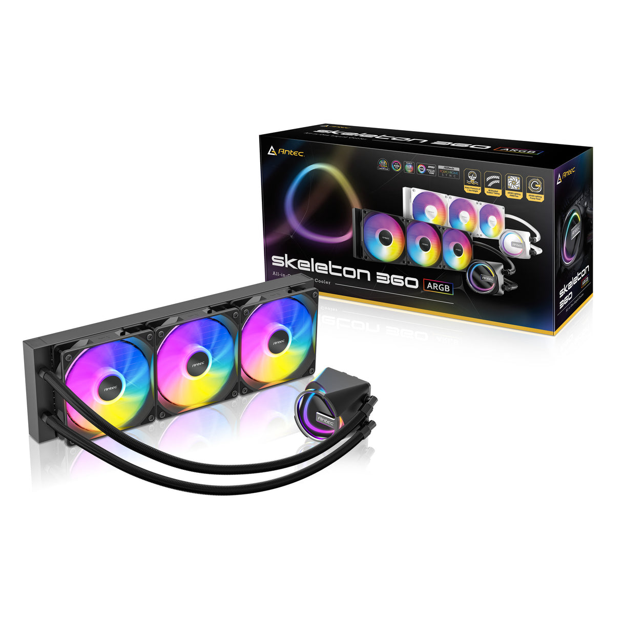 Antec skeleton 360 argb vandkøling (sort)