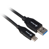 Sharkoon USB-A 3.2 > USB-C-kabel (sort, 0,5 meter)