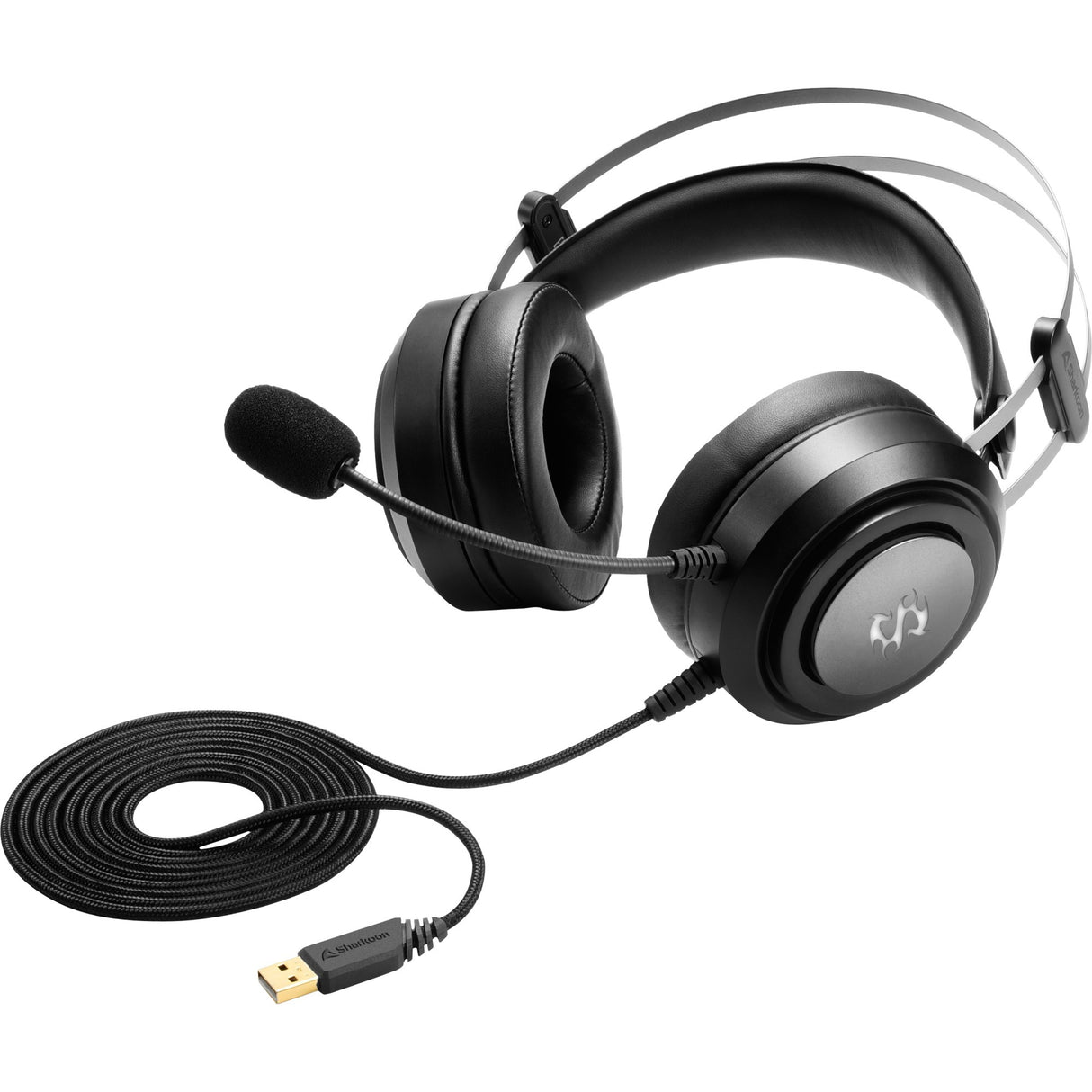 Sharkoon skiller sgh30 over-ear gaming headset (sort, pc, Playstation 4, Playstation 5, RGB LED'er)