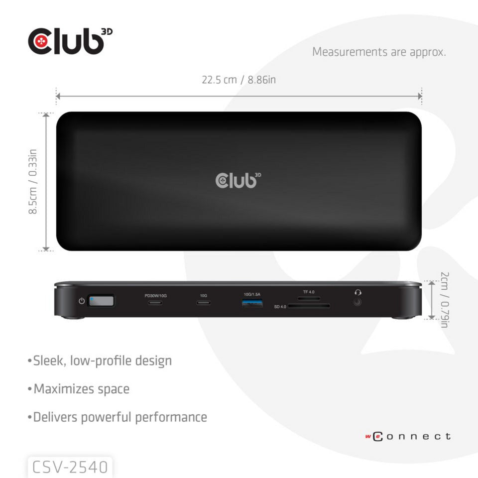Club 3D 14-1 USB-C Quad Display dockingstation (sort)