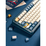 Iqunix zx75 sky støder på trådløst mekanisk tastatur (blåt, us-layout (qwerty), iqunix silent rose, 75%, rgb-lysdioder, hot-swappable, double-shot pbt, 2,4ghz | bluetooth 5.1 | usb-c)